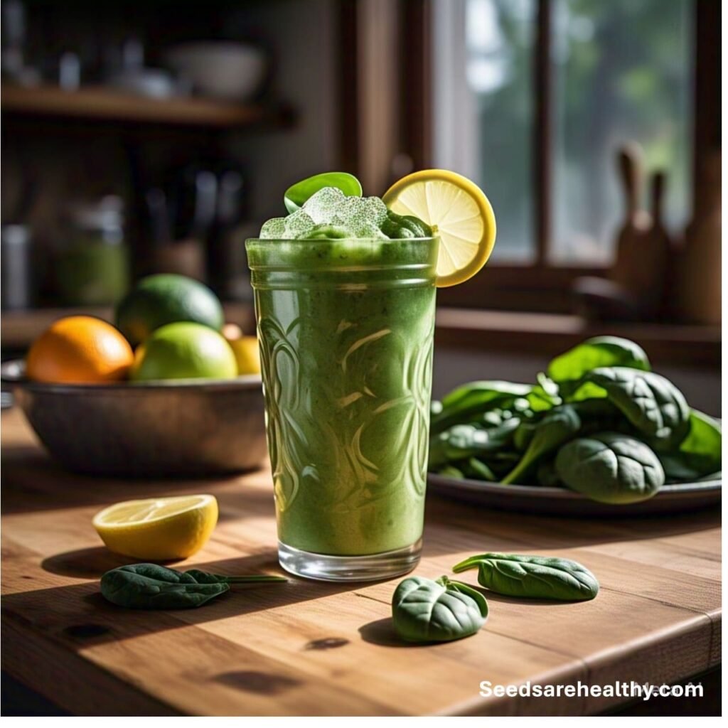 green Spinach Flaxseed detox smoothie